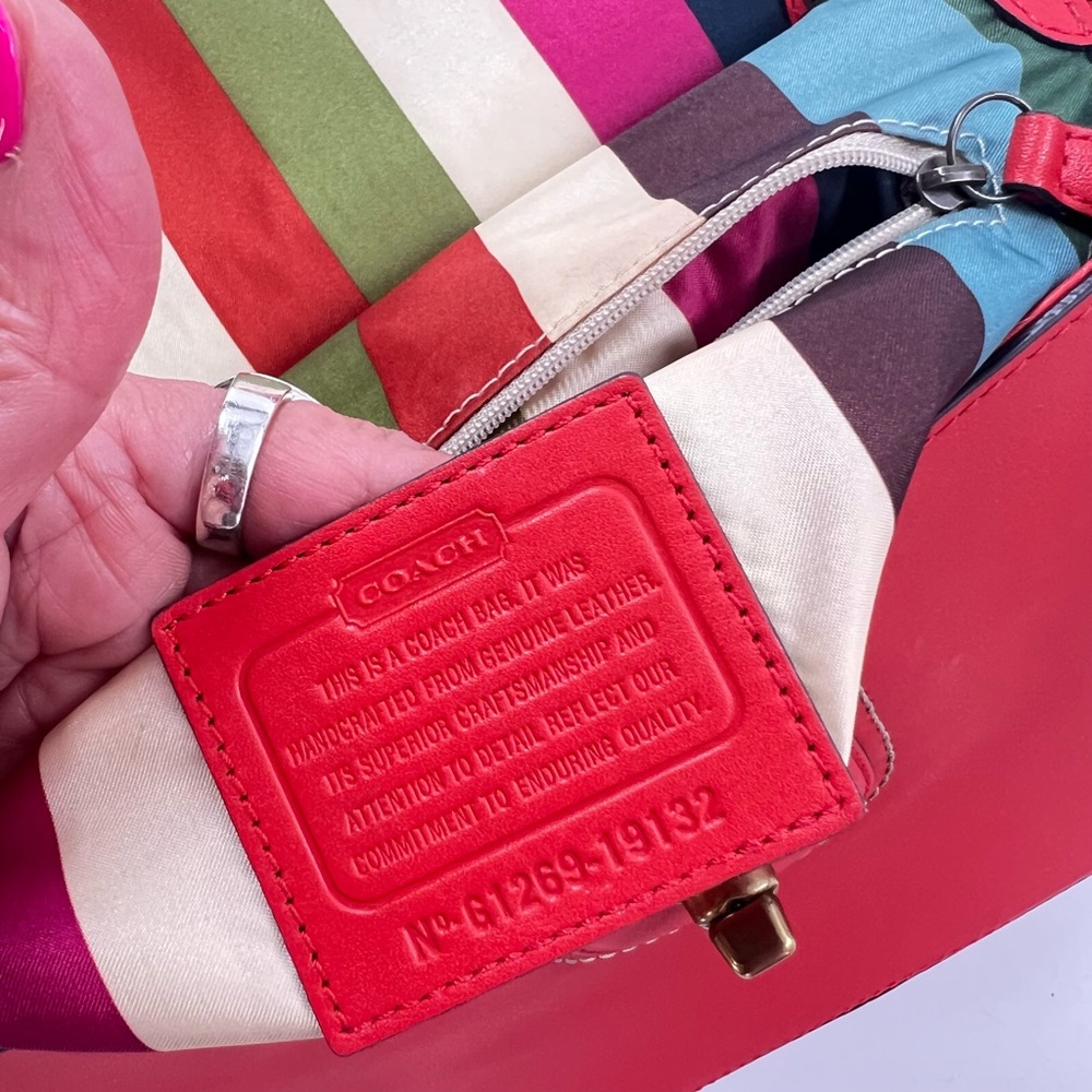 Coach Willis Legacy 70th Anniversary Vermillion Leather Handbag 19132 (2012) - Picture 5 of 17